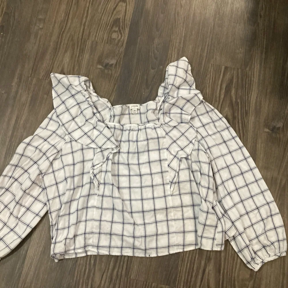 J. Crew Women’s 3X Navy‎ and White Blouse